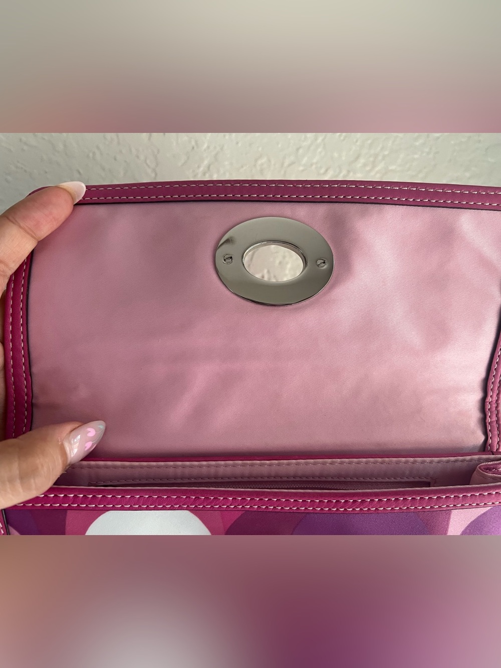 Coach Pink Optic Limited Edition Turnlock  Clutch/Wristlet - Picture 6 of 10